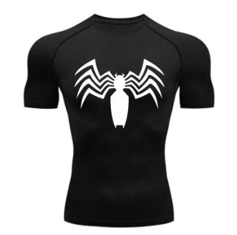 Camiseta estampada de secado rápido, ropa deportiva de manga corta que absorbe el sudor.