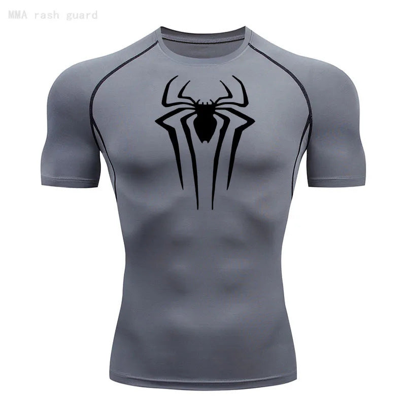 Camiseta estampada de secado rápido, ropa deportiva de manga corta que absorbe el sudor.