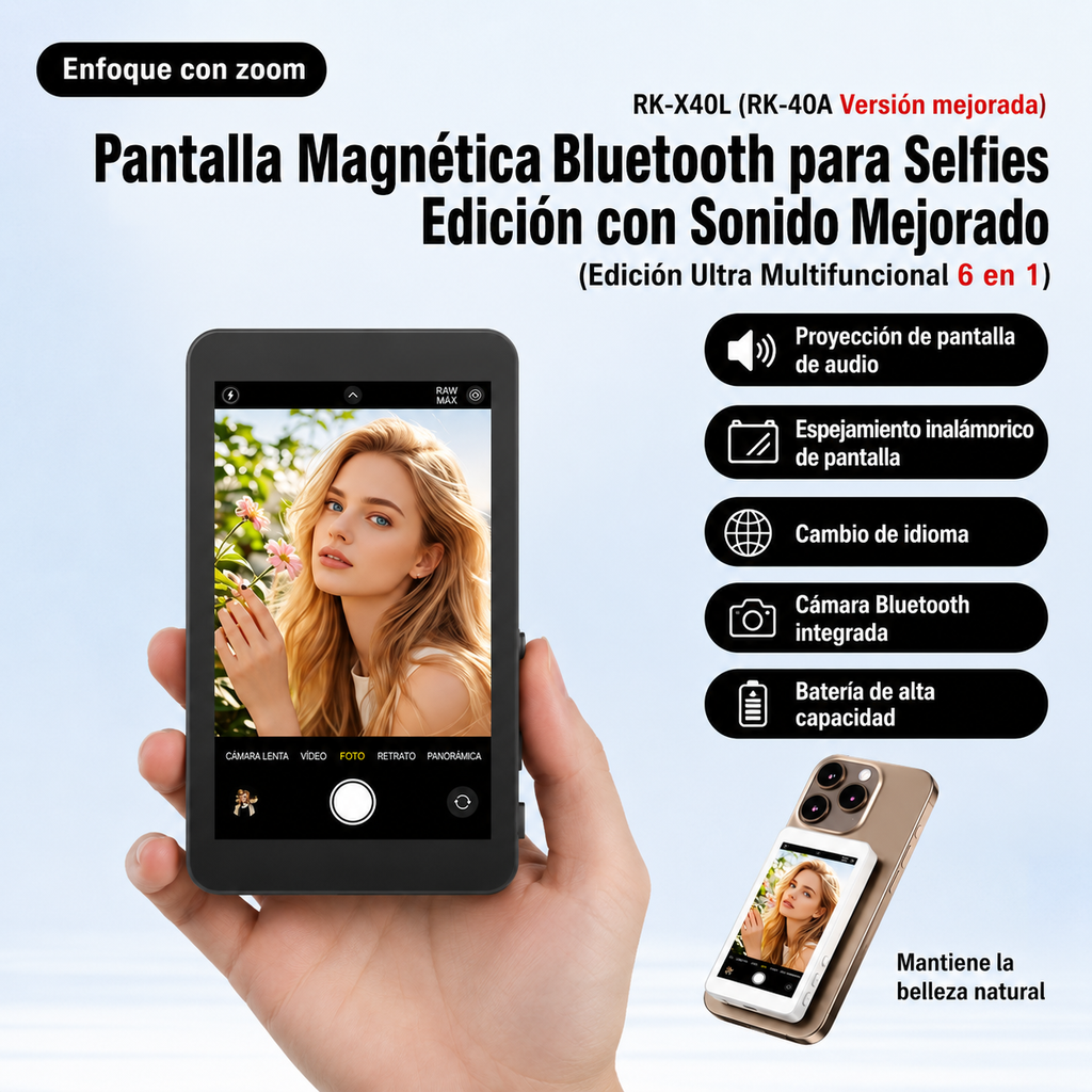 Pantalla de Selfie Magnética Inalámbrica para Smartphone