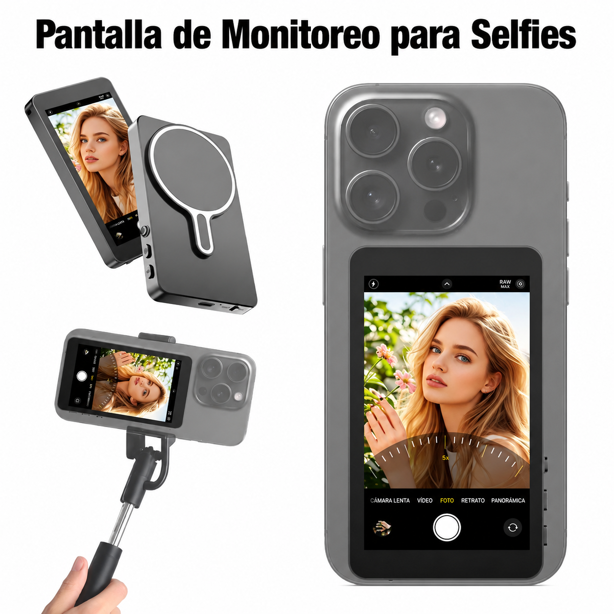 Pantalla de Selfie Magnética Inalámbrica para Smartphone