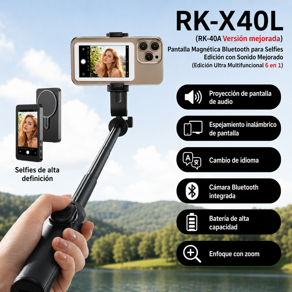 Pantalla de Selfie Magnética Inalámbrica para Smartphone