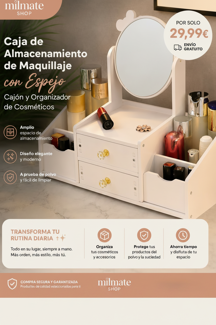 Cajón y Organizador de Cosméticos a prueba de polvo