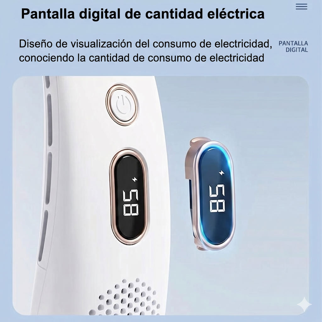 Ventilador de Cuello Portátil con Pantalla Digital