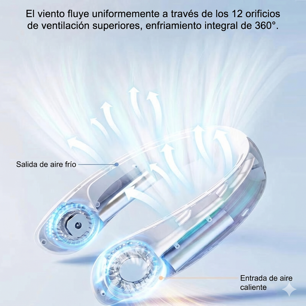 Ventilador de Cuello Portátil con Pantalla Digital