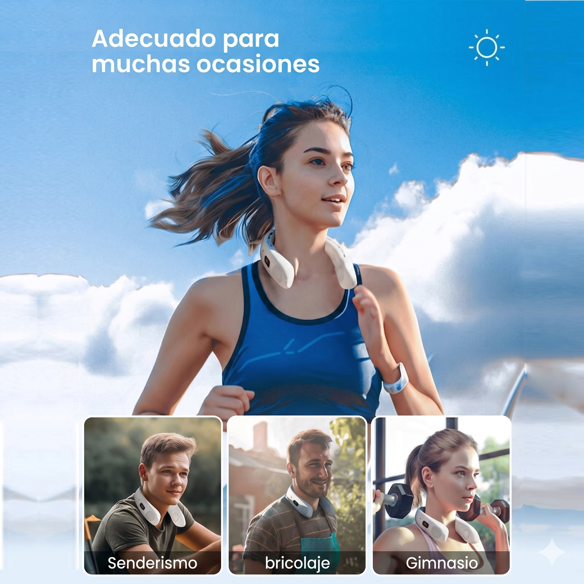 Ventilador de Cuello Portátil con Pantalla Digital