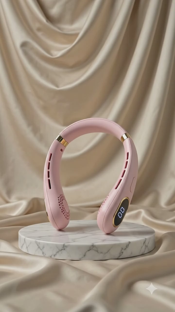 Ventilador de Cuello Portátil con Pantalla Digital