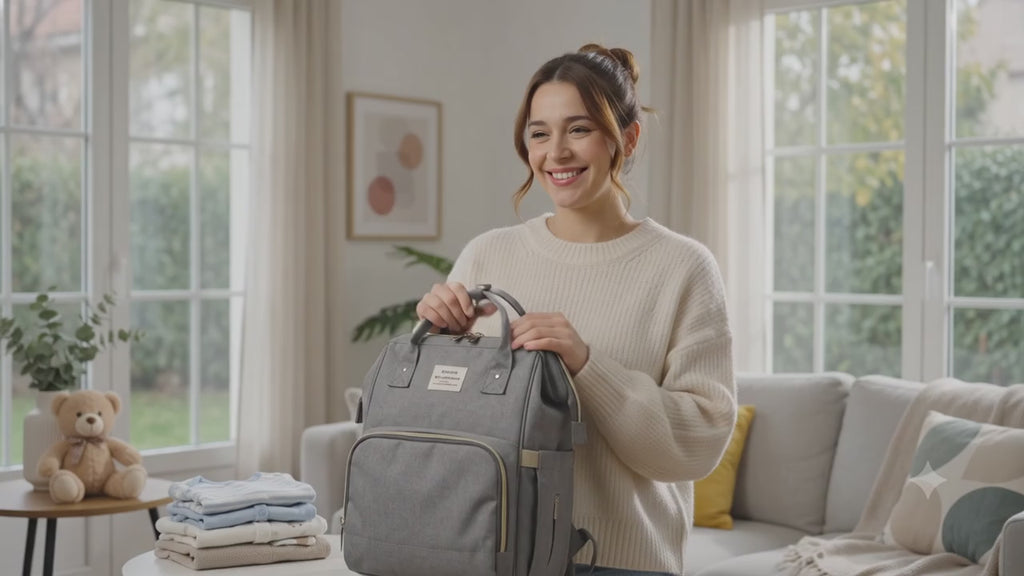 Mochila Mamá de Pañales Multifuncional Plegable - Cuna de Viaje y Estación de Cambio para Bebé, Estilo Unisex