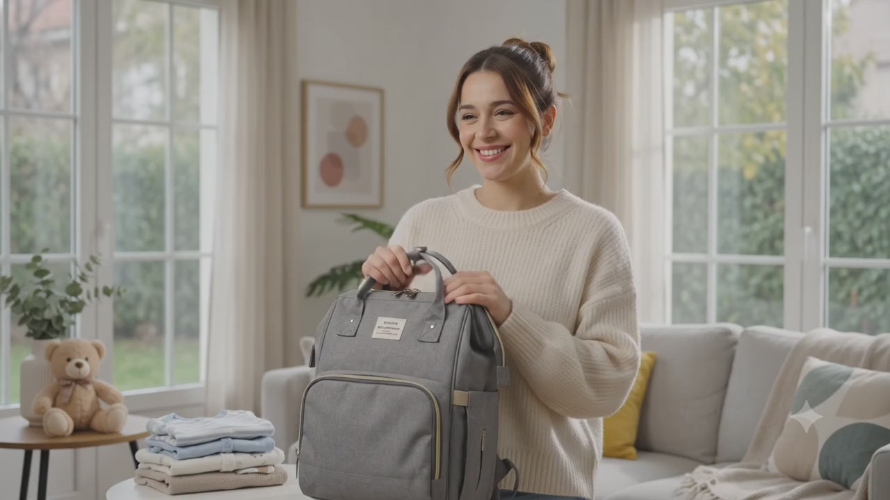 Mochila Mamá de Pañales Multifuncional Plegable - Cuna de Viaje y Estación de Cambio para Bebé, Estilo Unisex