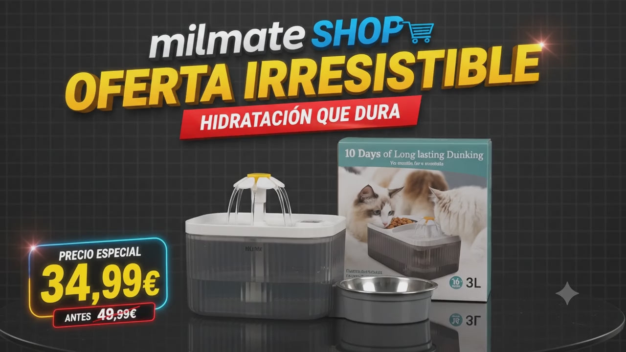 Comedero y bebedero de mascotas con fuente