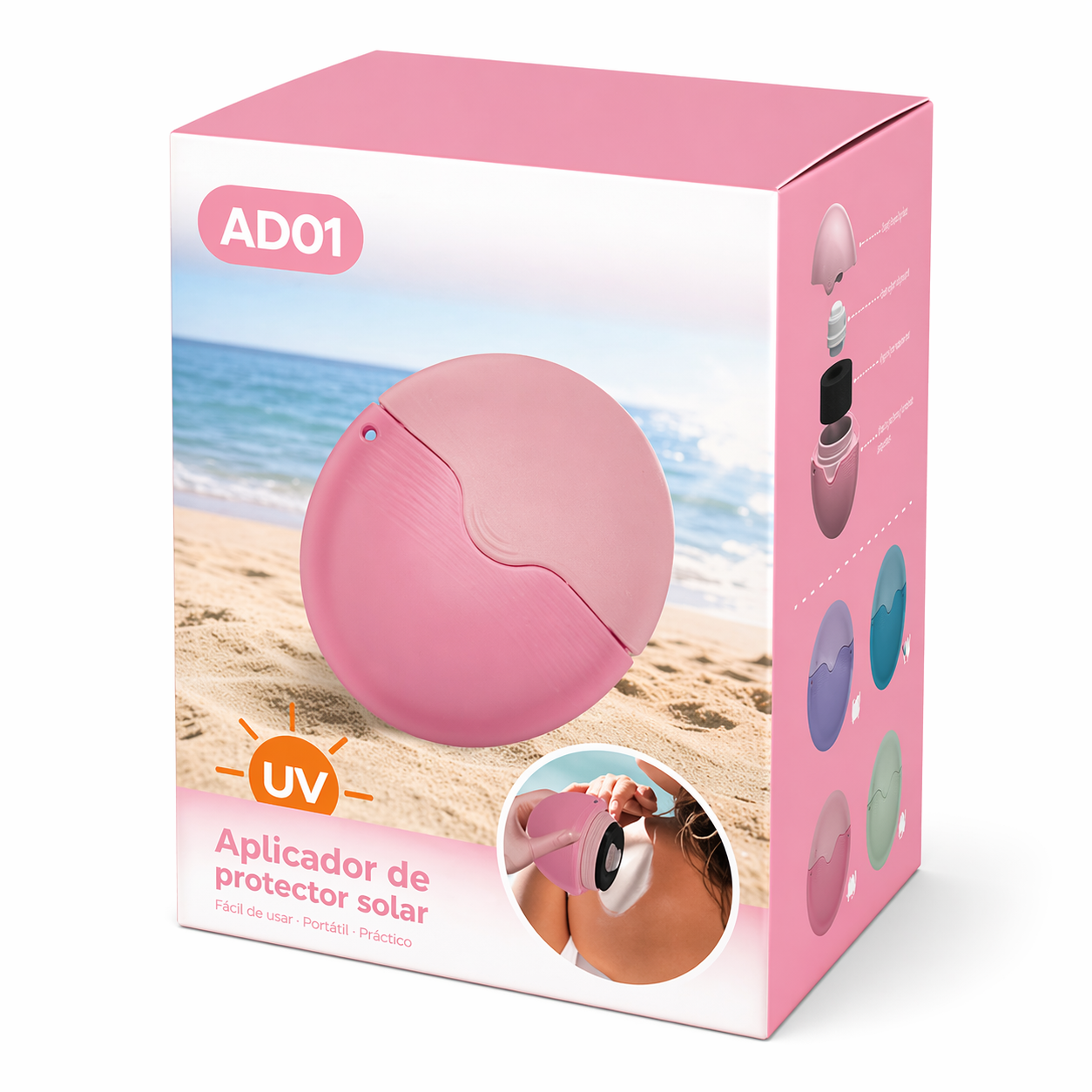 Aplicador Portátil de Protector Solar – Esponja Rellenable