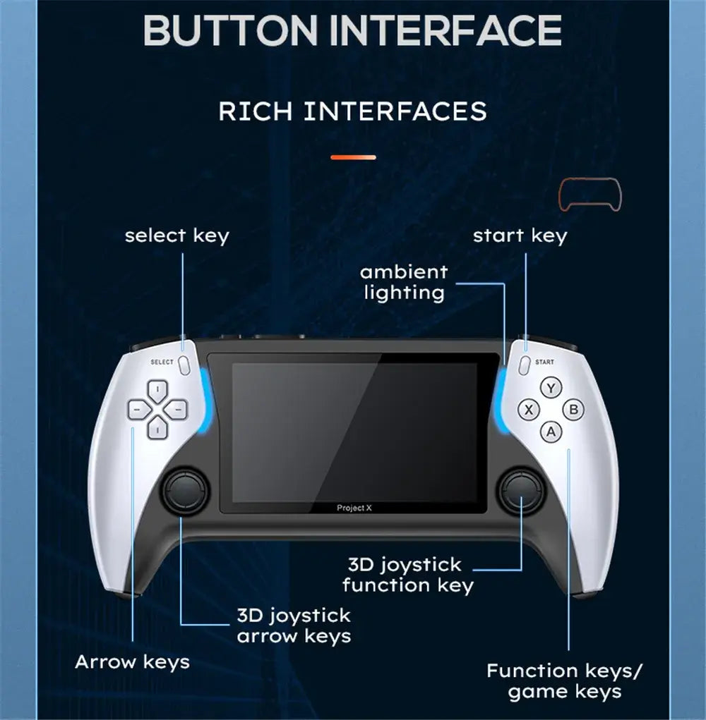 Consola de Juegos Portátil X9 - Pantalla IPS HD, Más de 20,000 Juegos.